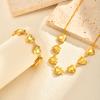 Personalized Exaggerated Stainless Steel Plated 18K Gold Hollow Heart Bracelet Necklace Br-2721