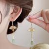 Elegant Chinese Style Tassel Fan Earrings - Unique Retro Design
