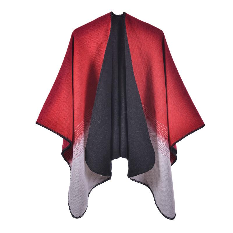 New stylish and simple autumn and winter shawl air-conditioned room travel photo outside cloak cape knitted scarf