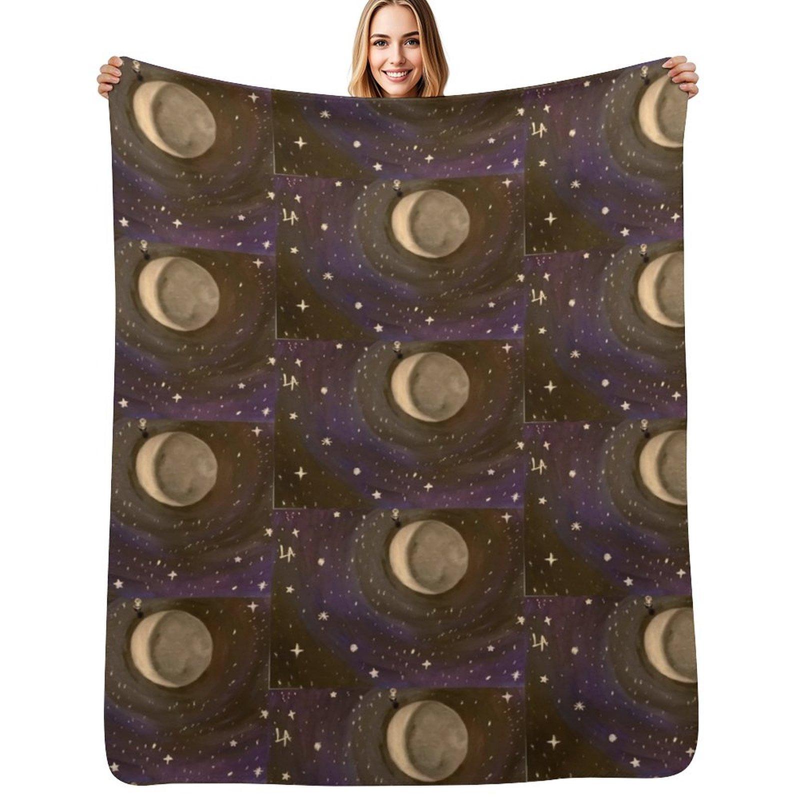 

Moon Phase IV Waning Crescent Throw Blanket Long Lasting Soft Plush Blanket for Daily Use 75x100cm