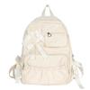 Japanese Anime Academy Style Cute Bow Color Block Pleated Soft Girl Student Backpack for Women