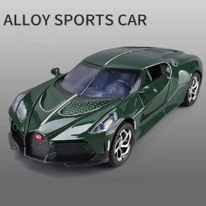1:24 Lavoiturenoire Legierung Sportwagenmodell Die-Cast Metall Spielzeugfahrzeuge Automodell Simulation Sound und Licht Kinderspielzeug Geschenk