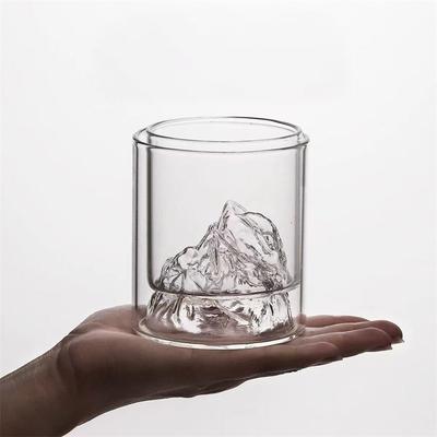200/300ML Creative Glass Mountain View Teacup Japanese Style Vodka Cup Wine Tumbler Water Mug Household High Beauty Water Mug