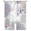 Ocean Coral Shell Starfish Geometric Abstract Texture Sheer Window Curtain Tulle Curtains for Livingroom Home Decor Voile Drapes