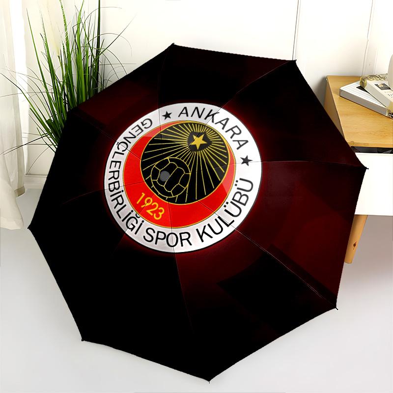 Gençlerbirliği SK  Pattern, Automatic Folding Umbrella, Portable and Foldable Design, 8 Ribs, a Christmas or Birthday Gift.