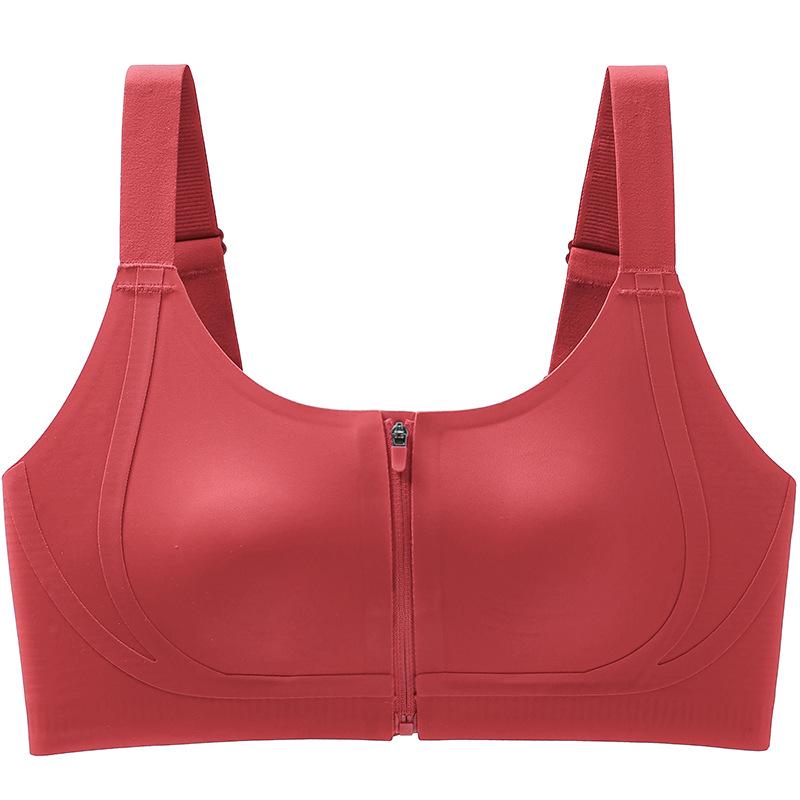 

Wirefree Summer Thin Sports Vest: Front-Zip, Uplift, Anti-Sag Bra for Large Busts 3XL [145-150 kg]