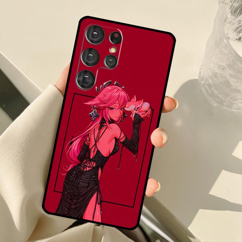 

Genshin Impact Yae Miko Case For Samsung Galaxy S23 Ultra S21 S22 S24 S25 Ultra S9 S10 Plus S25 FE S20 FE Back Cover Galaxy S25