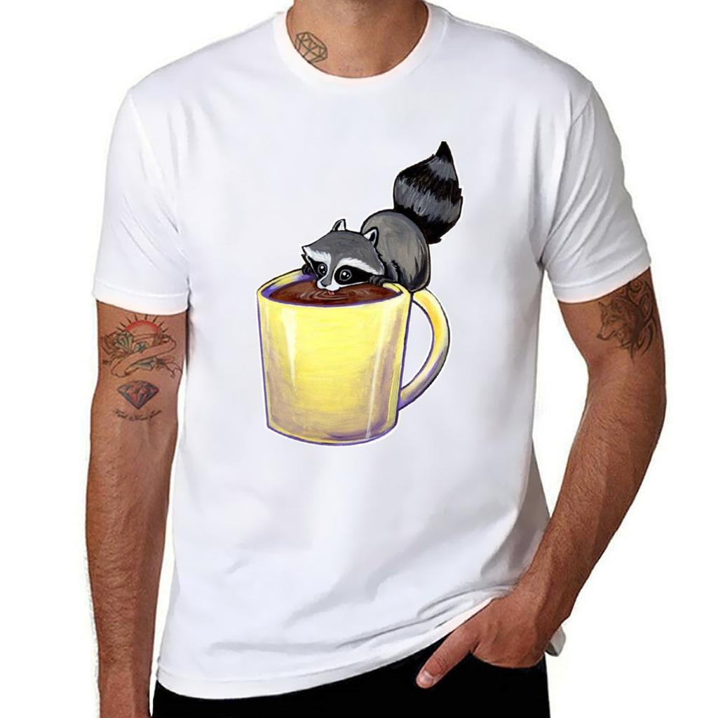 Coffee raccoon TShirt Festival Party Tee Top