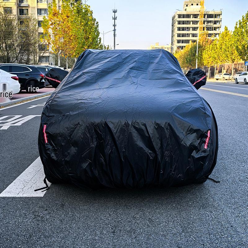 

All-Season Universal Silk Polyester Car Cover: Sun, Rain & Dust Protection for Sedans. Custom Fit
