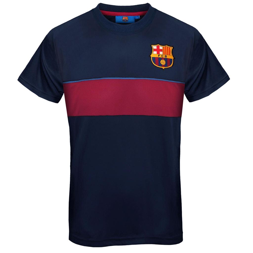 FC Barcelona Mens Contrast Striped Polyester T-Shirt