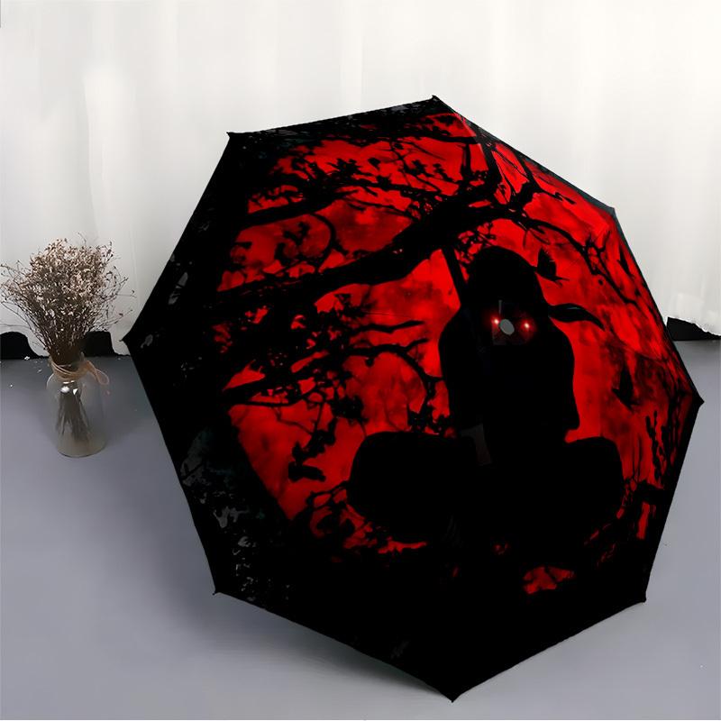 1pc Naruto Moonlit Silhouette Automatic Open/Close Umbrella   Compact Travel Umbrella, 8 Rib Heavy Duty, Perfect for Women & Men    A0923166