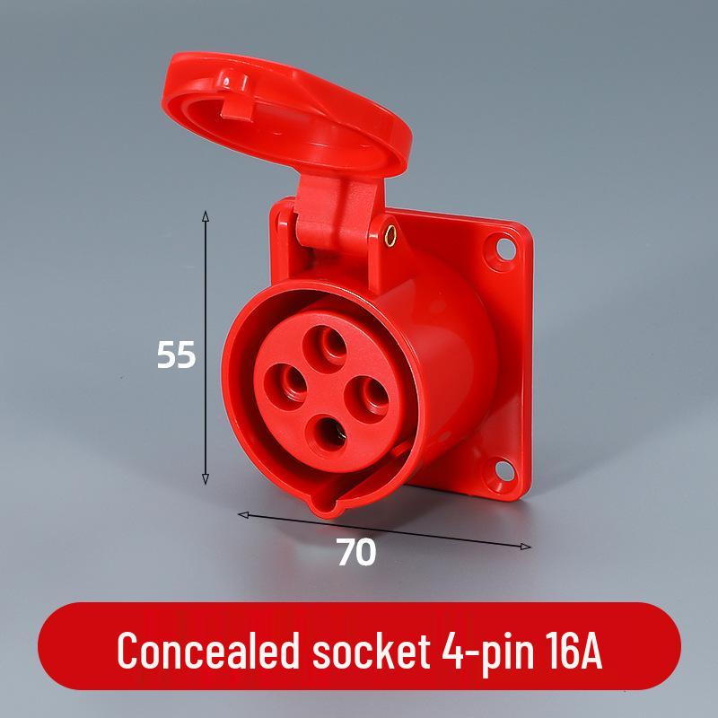 3/4/5 Pin Waterproof Aviation Connector, 32A, Three-Phase, Male & Female, Non-Explosion-Proof