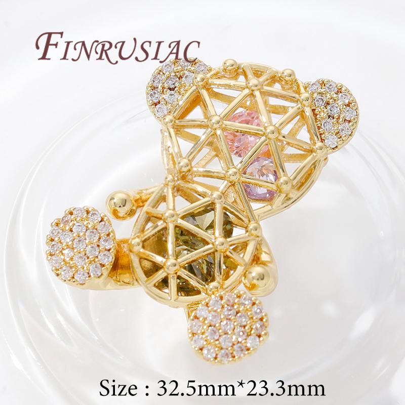 18K Real Gold Plated Crystal Charms For Jewelry Making,Trendy Jewellery Charms Accessories,Pendant For Needlework