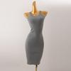 Fashion Style Halterneck Pinstripe Sheath Dress Narrow Shoulder Sleeveless Knitting Silm Slim-Fit Sleeveless Dress