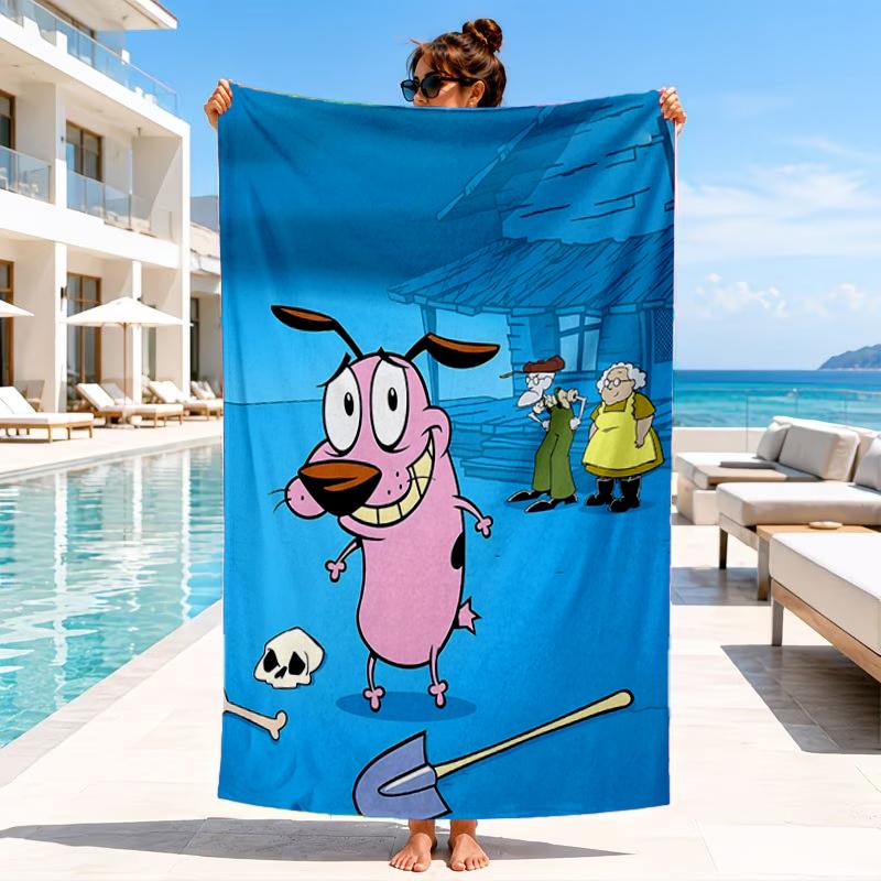 Pink Dog In The Garden Beach Towel, Microfiber Beach Towel, Perfect For Pool, Beach, Travel, Home Decor Beach Party Fan Gifts