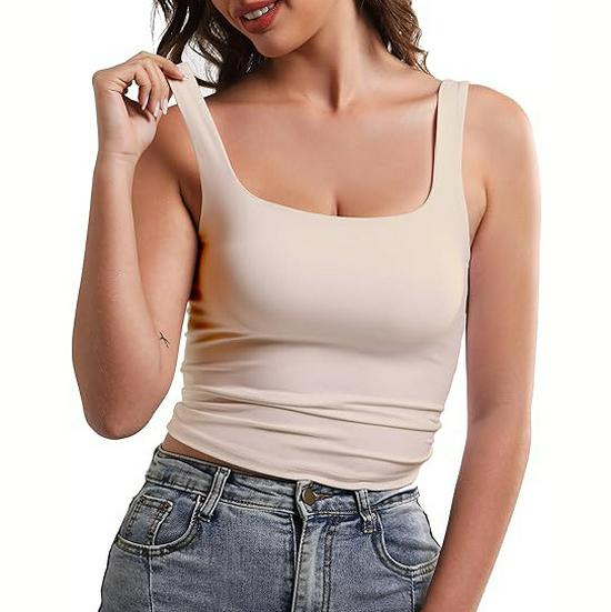 Maiou de vară pentru femei cu gât pătrat și fără mâneci - Design elegant