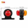 4 Pcs Auto Side Marker Lights Led Truck Trailer Round Dual Face Lamp Ip68 Sealed Waterproof Turn