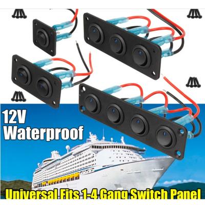 12V 1-4 Gang Universal Kippschalter Panel USB Auto Boot Marine RV Lkw Blau LED Styling Zubehör marine Wippschalter