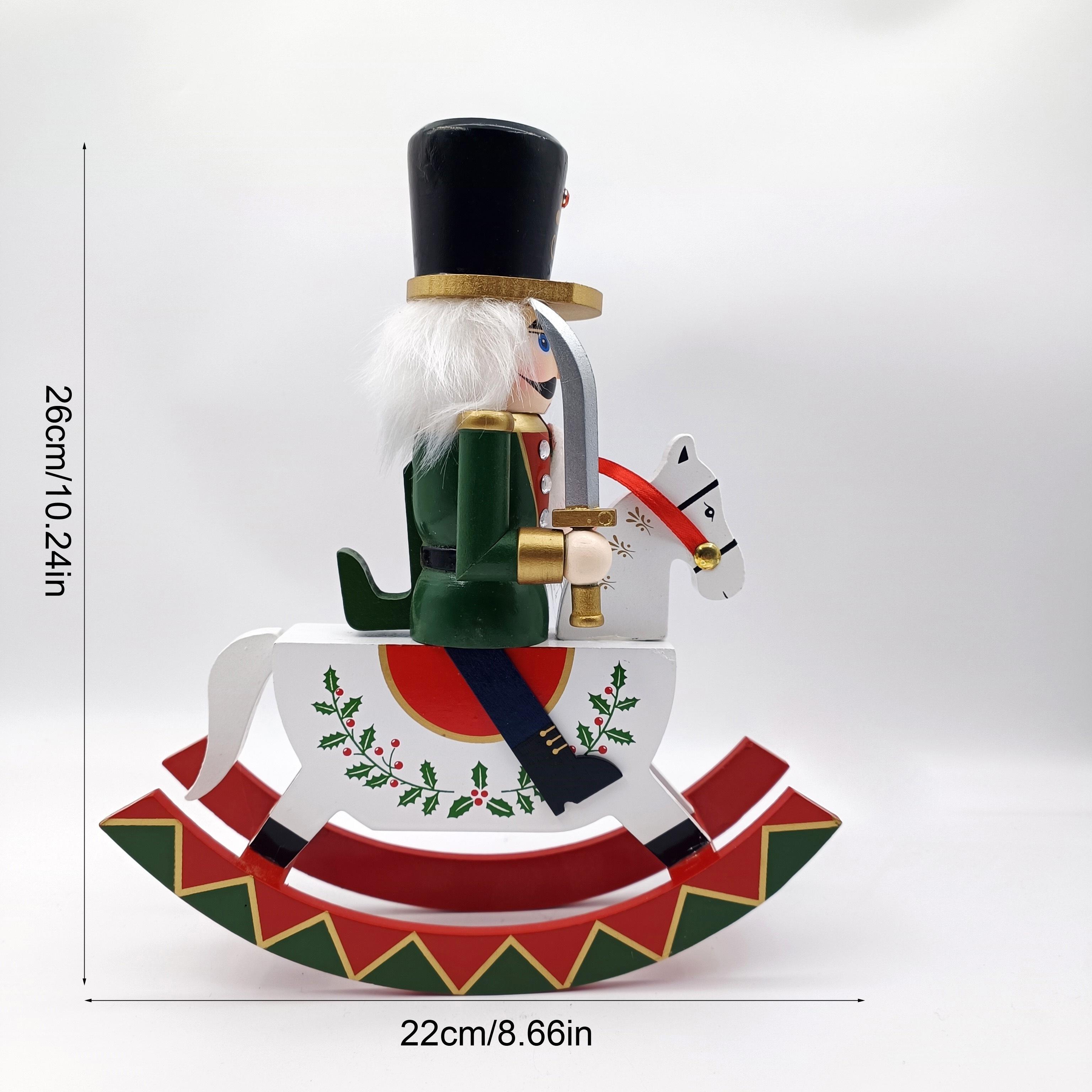 

Традиционный деревянный щелкунчик, рождественский подарок, качалка, искусственная деревянная рождественская фигурка, праздничный домашний декор, рождественские украшения LL0057