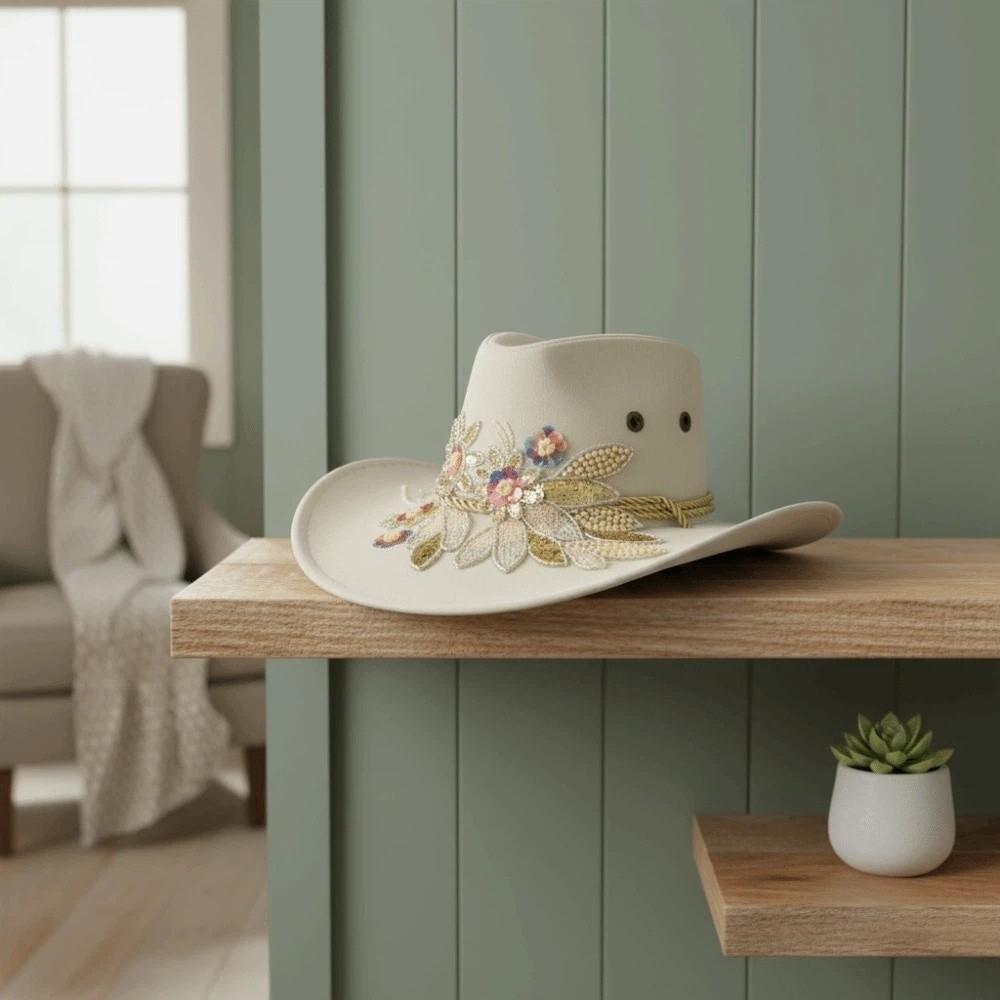 Woolen Sun Protection Knight Hat Wide Brim Cowgirls Visor Cap Cool Western Cowboy Cap  Herdsman