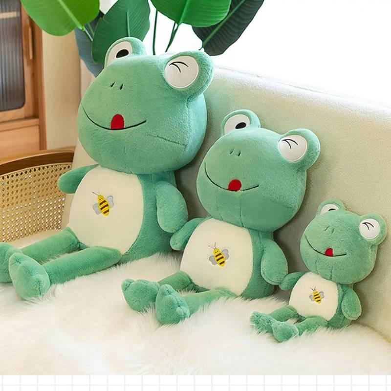 Cozy Plush Frog Toy Bedtime Hugging Stuffed Doll For Kids Decor Perfect Gift