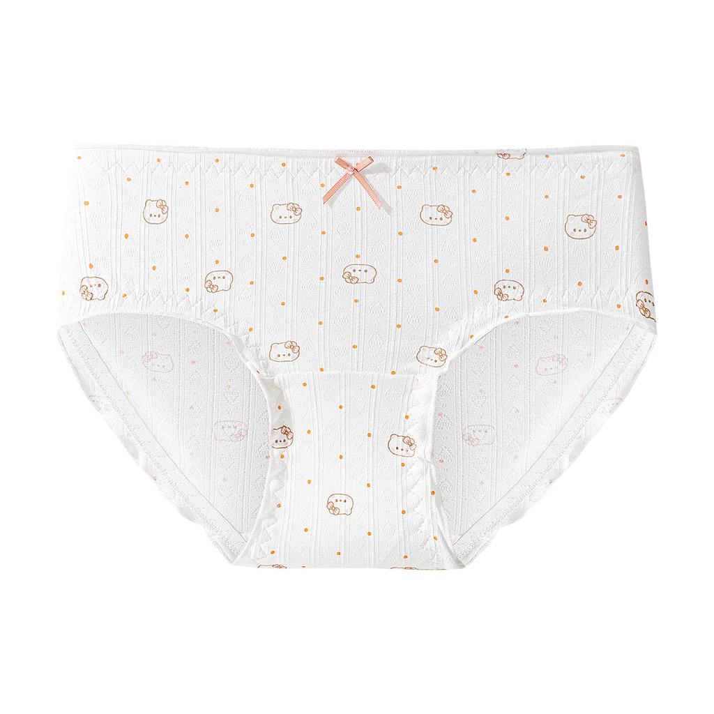 Ladies Spring and Summer New Sweet 10A Bacteriostatic Cotton Extended Crotch Breathable Briefs