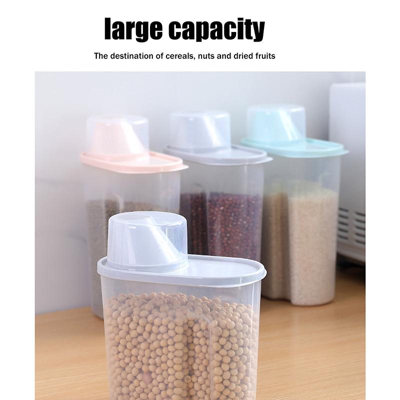 Grain Storage Container With Measuring Cup Food Storage Box Dry Goods Airtight Container Rice Bucket