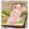 Car Tissue Holder Plush Animal Paper Towel Box Cute Rabbit Hanging Backseat Organizer for Cars Adorable Decorative Tissue Dispenser (Pink Rabbit)