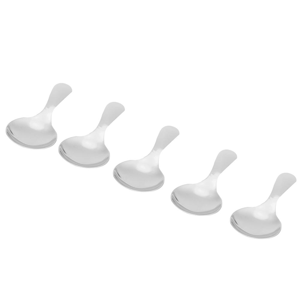5Pcs 304 Stainless Steel Ice Cream Scoop Tea Dessert Spoon Cream Kitchen UtensilsSilver