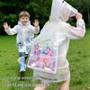 Kids' Cartoon Waterproof Raincoat with Backpack Feature