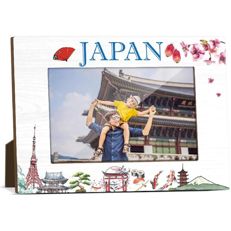 Japan Souvenir Gifts for Desktop Decor Desk Picture Frame for Holiday Decors Wooden Photo Frames 4x6 for Vacation Honeymoon Couples Newlyweds Gifts