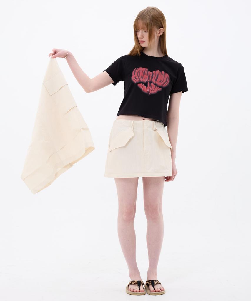 Alikim Double Cut Cago Skirt / Ivory