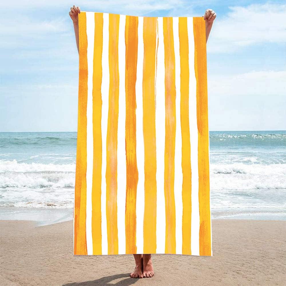 Outdoor Swimming Pool Red Striped Printed Oversized Beach Towels Quick Dry Microfiber Suede Beach Towel With Logo