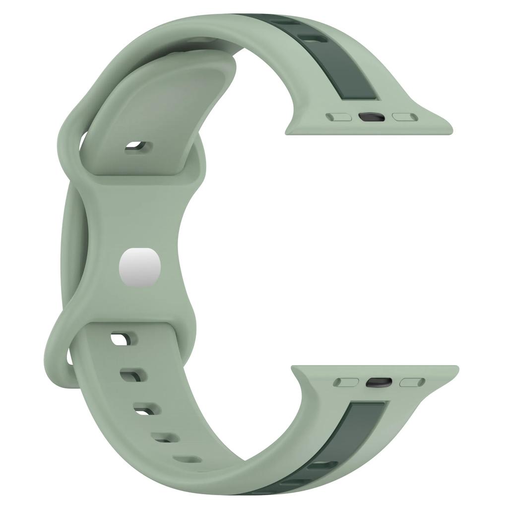 Silicone Strap For Apple Watch Ultra 3/2 Band 49mm 45mm 41mm 44mm 42mm 46mm Two-color Bracelet iWatch 11 10 9 8 7 6 5 4 SE Belt