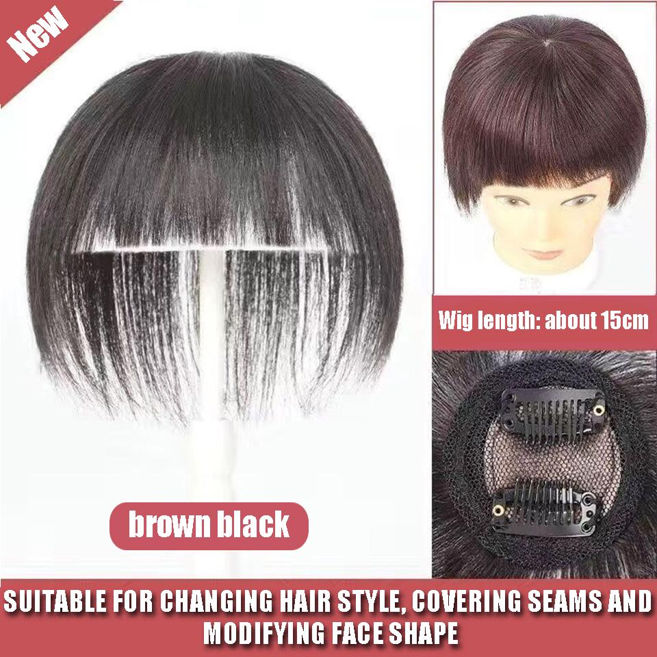 WTB Head Replacement Block Synthetic Wig Female Natural Hair Cover Breathable Straight Hair One-piece Replacement Piece Wig