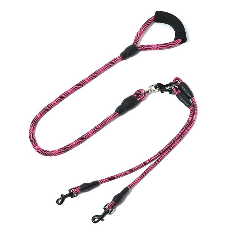 Wave Pattern Double Head Dog Rope Removable Pet Walking Rope Two Dog Lead Rope  Medium Breeds