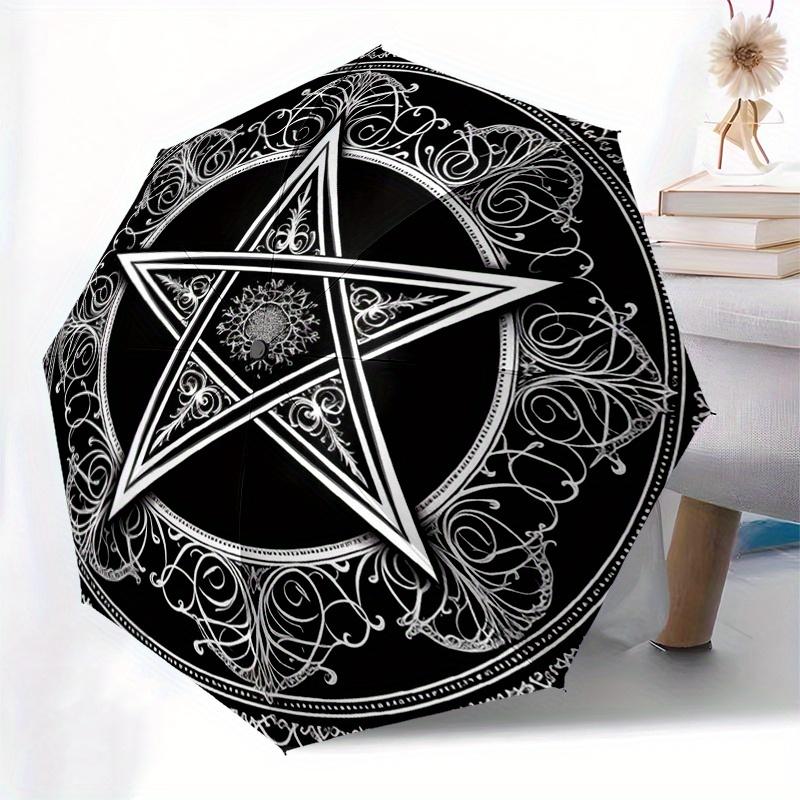 Black and White Pentagram Symbol Wall Art Decor Umbrella, Christmas Gift Y361