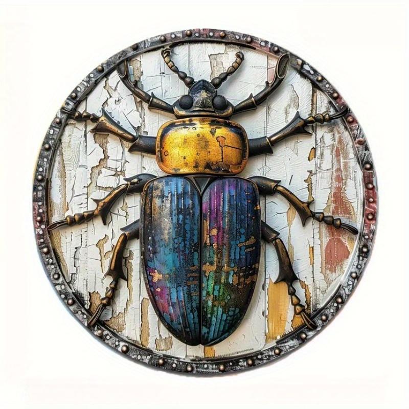

2D Плоский 20*20см, Круглая Деревянная Табличка Жук, Декор Подарок, Тема Жука, для Бара, Кухни, Отеля, Декор Стены Комнаты. 20*20cm