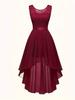Luxury Elegant Chic High-End Short Front Long Slim Sleeveless Dress