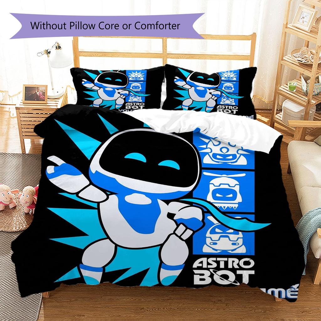 ASTRO BOT Custom Name Pattern Bedding,Quilt Set Quilt Cover Pillowcase Home Birthday Gift(1 * Duvet Cover + 2 * Pillowcase, Without Core)