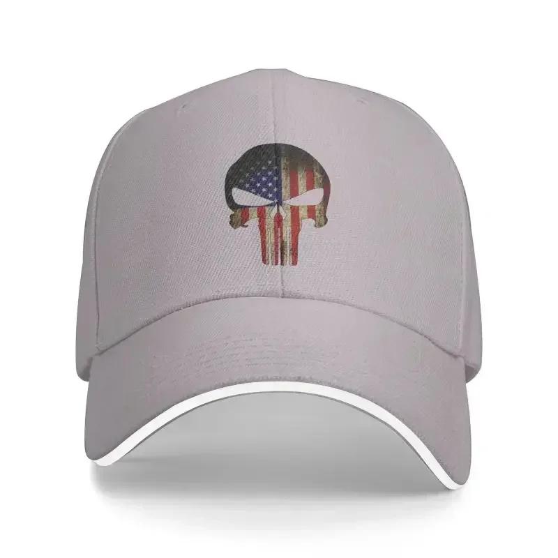 Custom Skull Baseball Cap Adult United States Flag Adjustable Dad Hat Unisex Women Sports