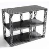 INIBUD Classic Compatible Foundation Block with Set of 3 Boards and 12 Posts Plate, 16x32mm, Double-Sided, Posts, (Gray)