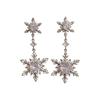 Sturdy Alloy Snowflake Earrings with Zircon Stones for Daily Wear Women Accessory Comfortable and Stylish Tassels Detail