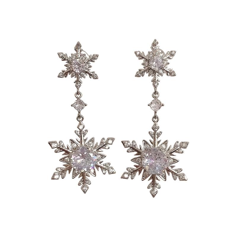 

Пара Элегантных Серьг-Кисточек в Виде Снежинки с Искрящимися Циркониевыми Акцентами для Женщин Модная Бижутерия Идеально Подходят для Различных Случаев Легкий Дизайн 1