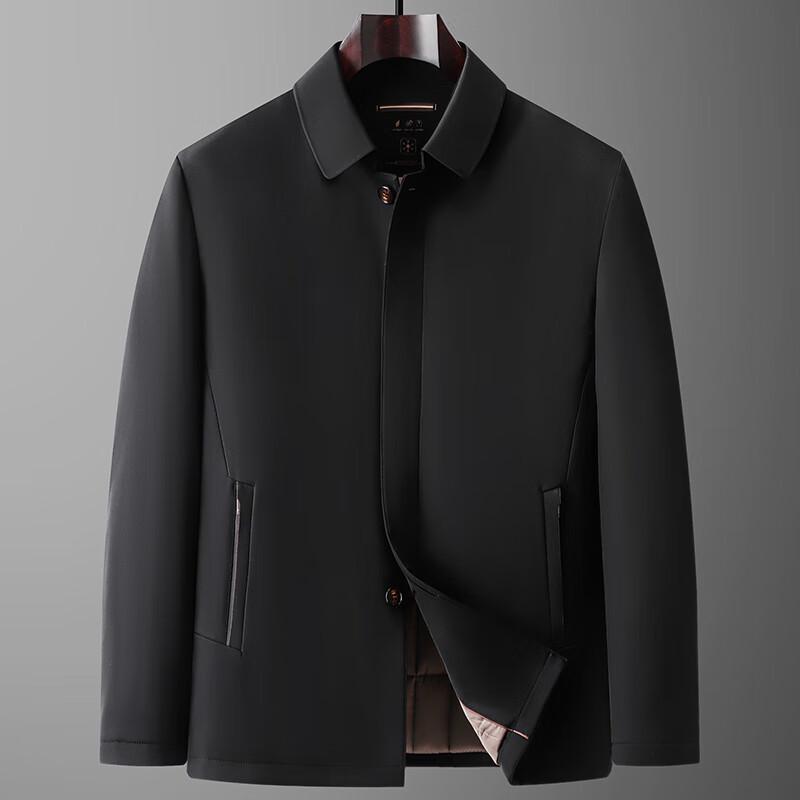 Herren Übergröße Gepolsterte Jacke mit Knöpfen und Revers