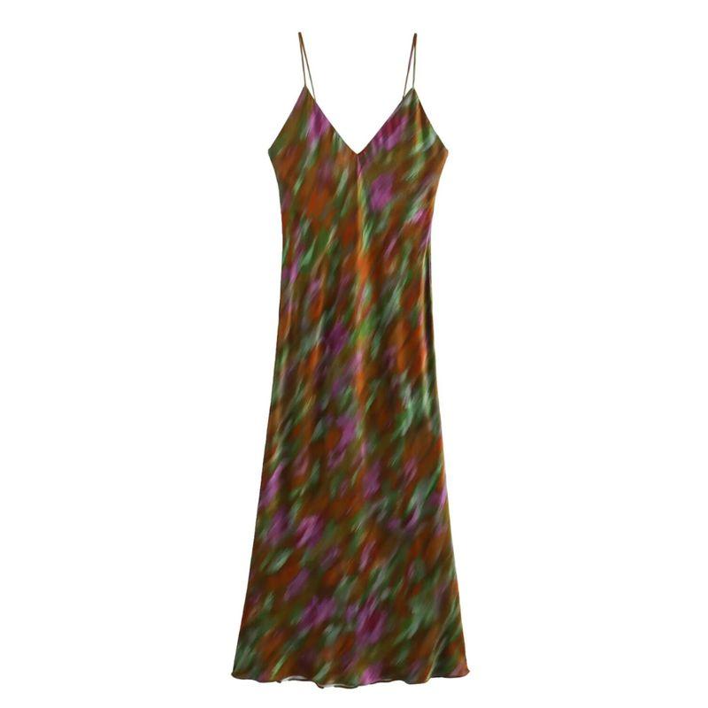 Kaslead New Arrival Women's Clothing Fashion Style Fashion Silm Spaghetti-Strap Floral Print Dress 8148036