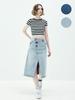 Lam Ras5014 Asymmetrical Aline Denim Skirt