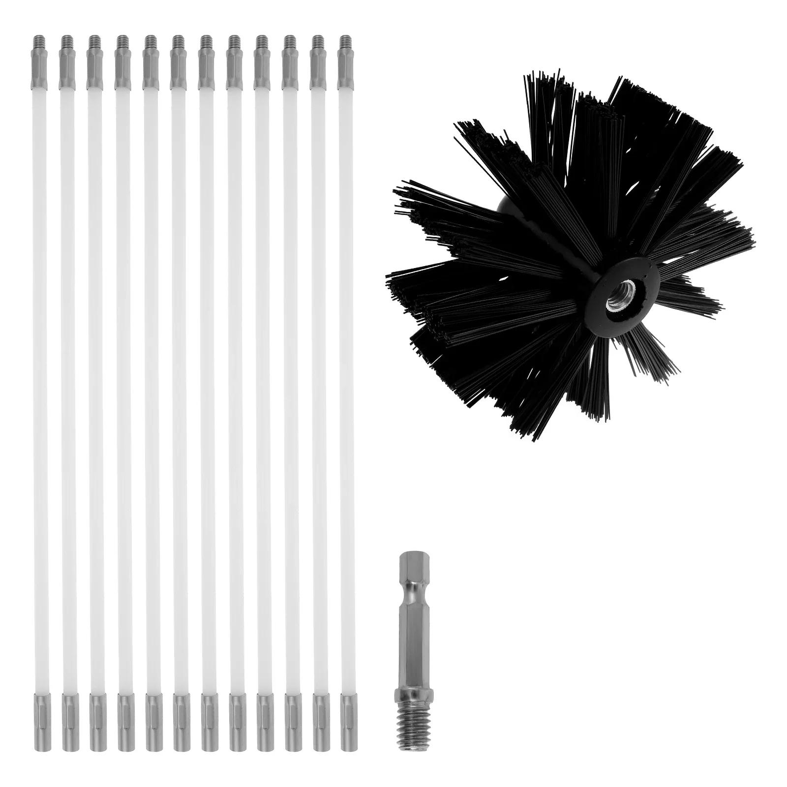 

Набір сажотруса Щітка для чищення димоходу, димохідної труби каміна, вентиляційного отвору сушарки, гнучкий нейлон для чищення котлів на твердому паливі, каналізаційних труб