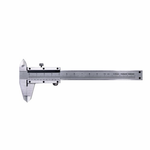 HFS(R) 100mm Vernier Caliper, Stainless Steel, Vernier Pocket Caliper for Measuring Outer and Inner Diameters and Steps
