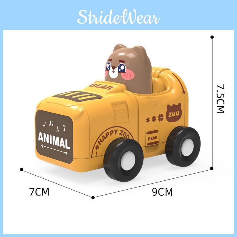 Plastic Pressing Animal Race Car Inertia Slider Toy For Kids Development And Play